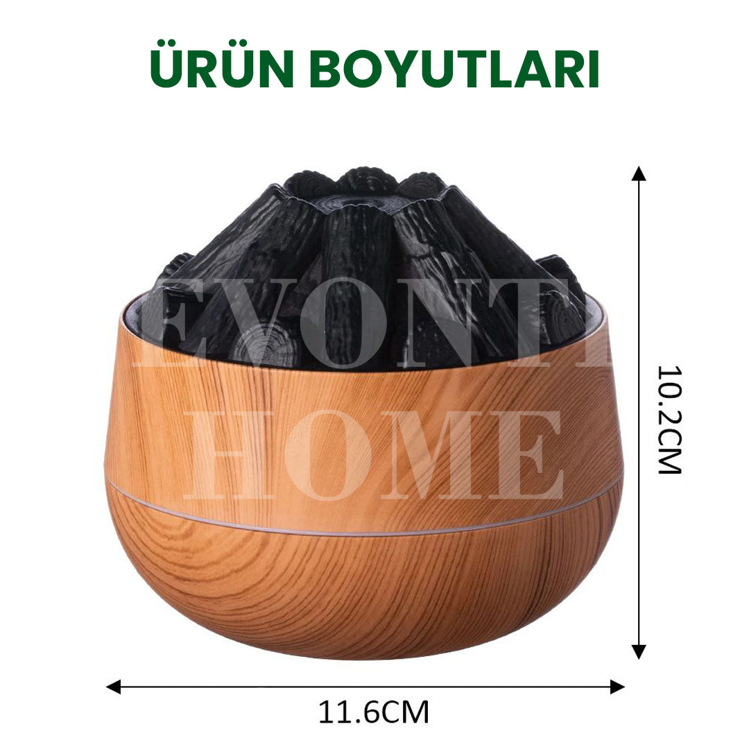 Odun Ateşi Görünümlü Oda Nemlendirici Koku Difüzörü